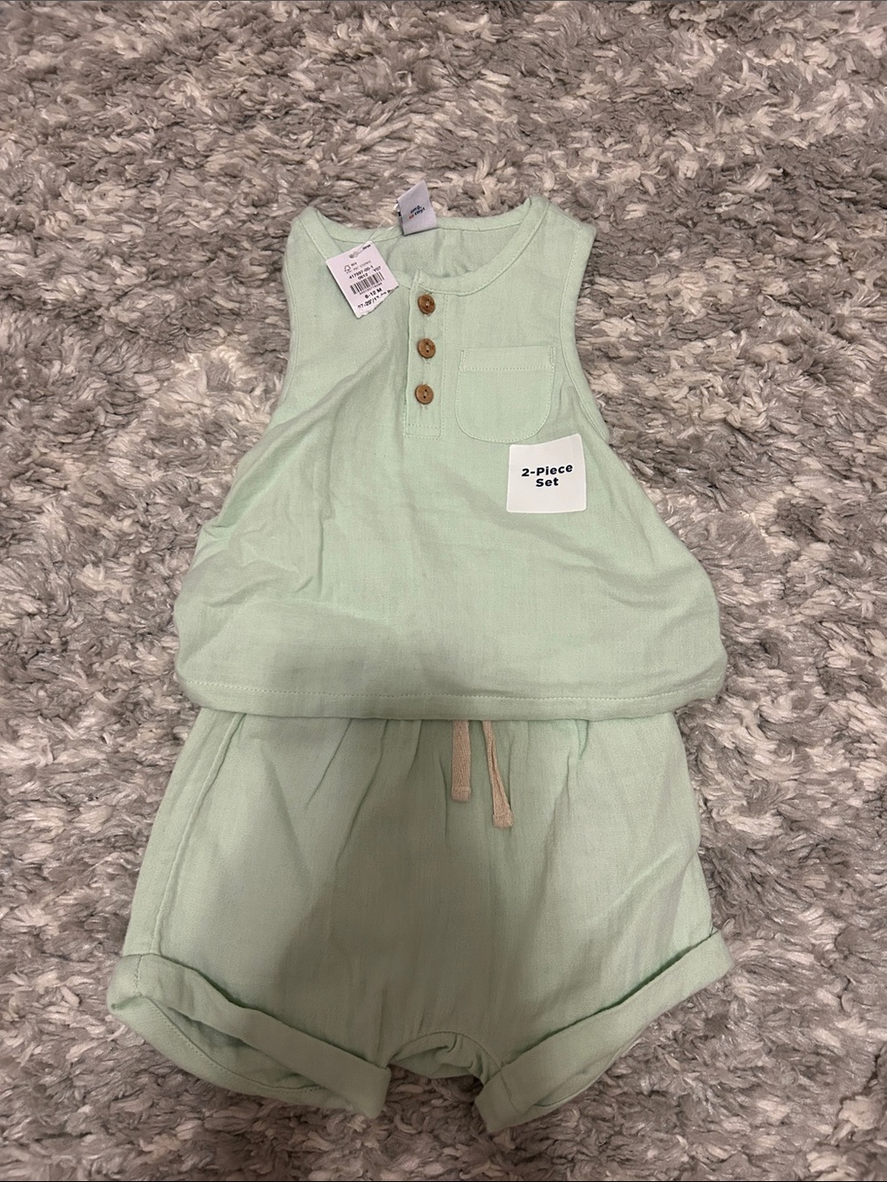 Old Navy Light Mint Green Kids 2-Piece Tank and Shorts Set